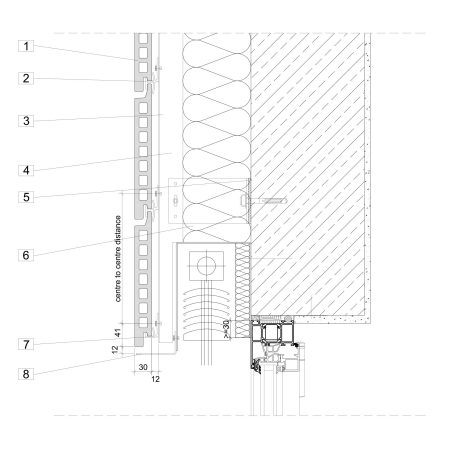 Technical drawing Argeton Lintel design with sunprotection